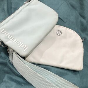 lululemon athletica Light Gray and Cream pouch